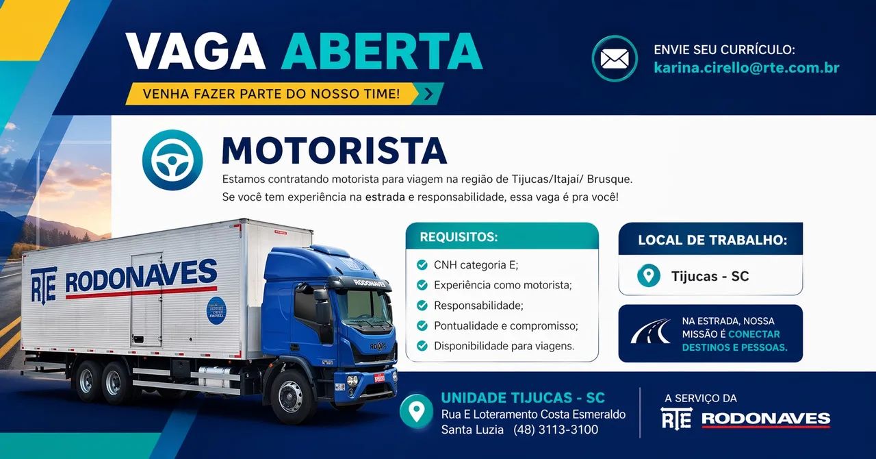 Motorista categoria E Tijucas SC