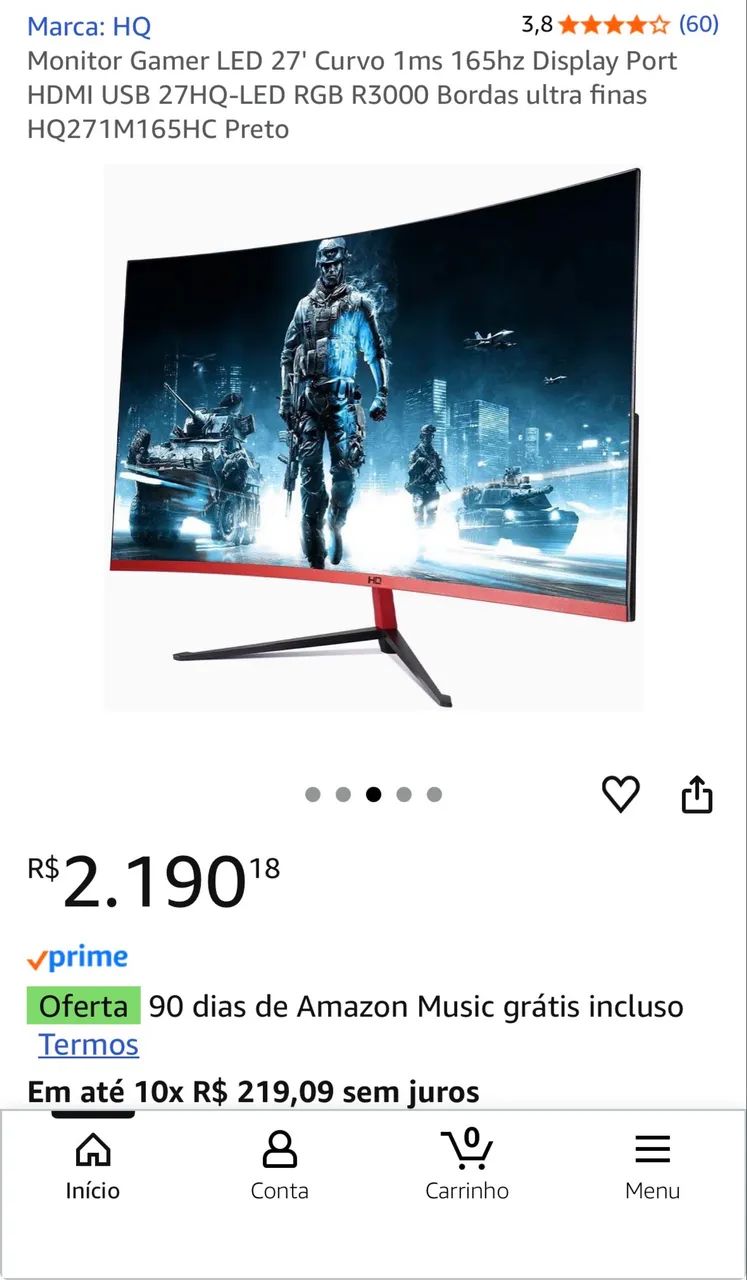 MONITOR GAMER CURVO468284473680875520
