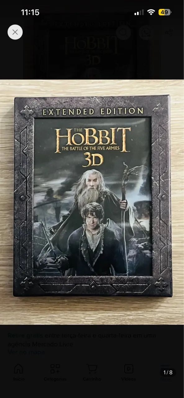 Blu-ray O Hobbit A Batalha Dos Cinco Exércitos 3d Estendida