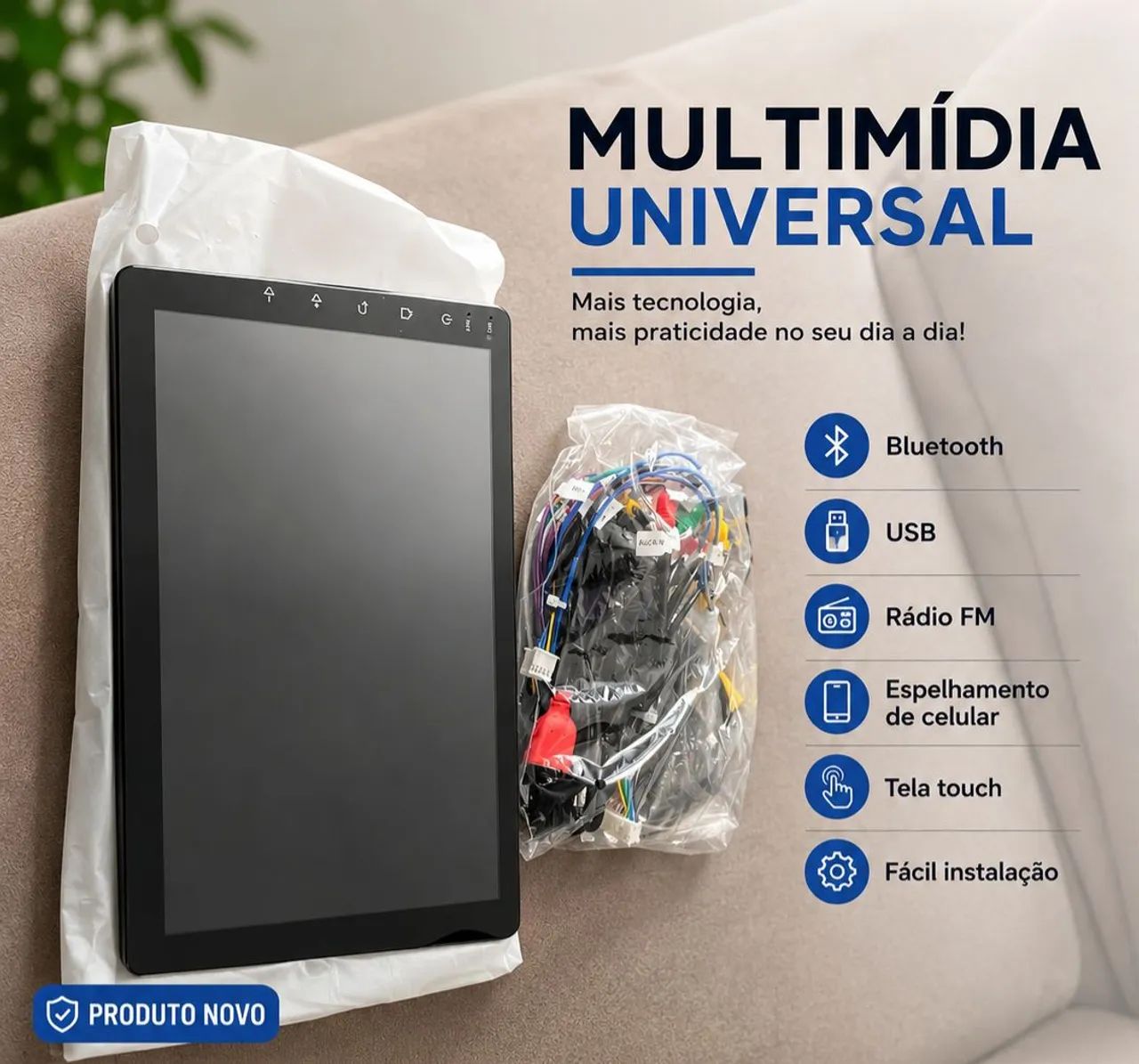 Multimédia p/ Carro 9 polegadas espelho de tela