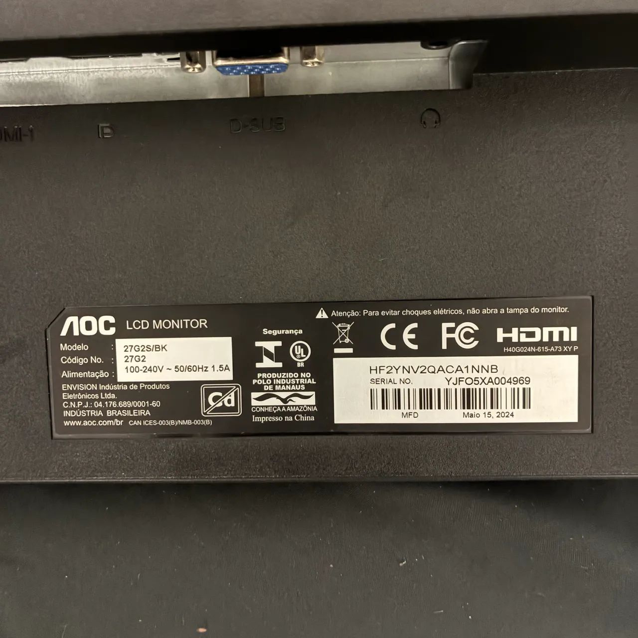Monitor 27 165hz AOC - Foto 3