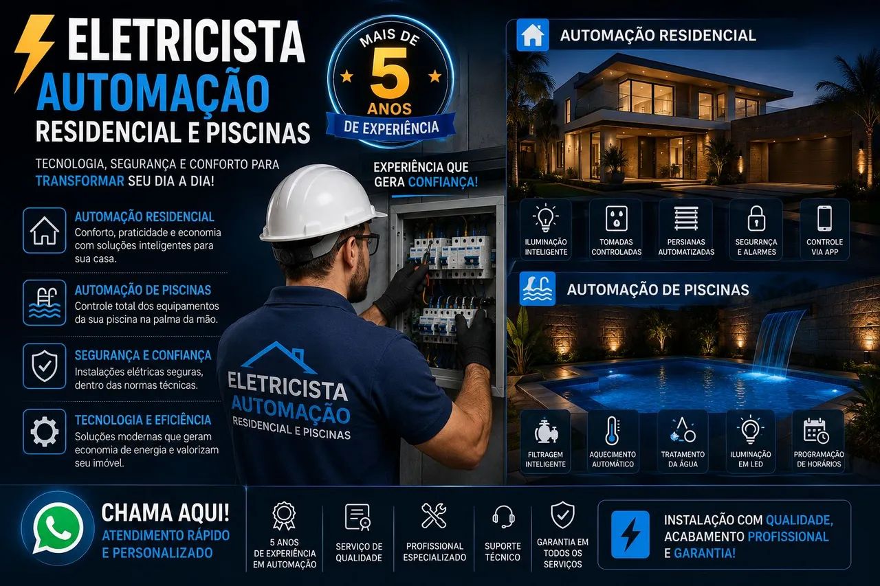 Eletricista de automação residencial e SPA! 