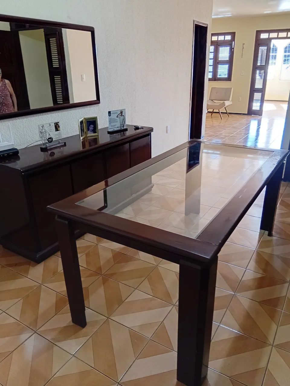 Jogo de Mesa e Cadeiras com Espelho e Movel  - Foto 4