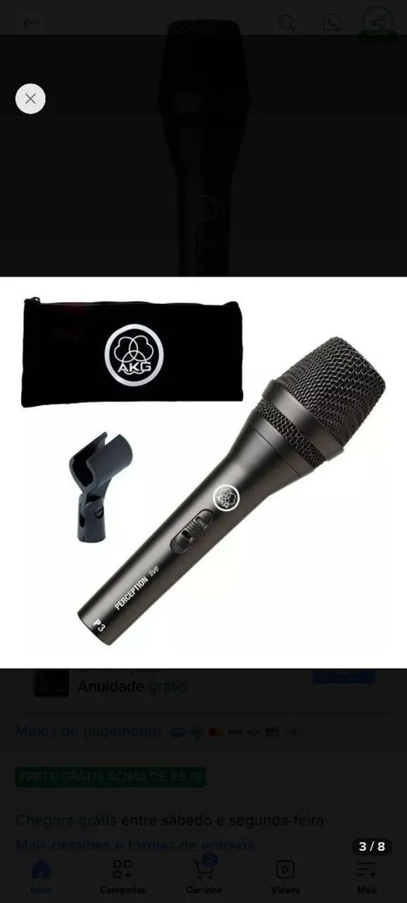 Microfone akg p3s novo caixa  - Foto 3