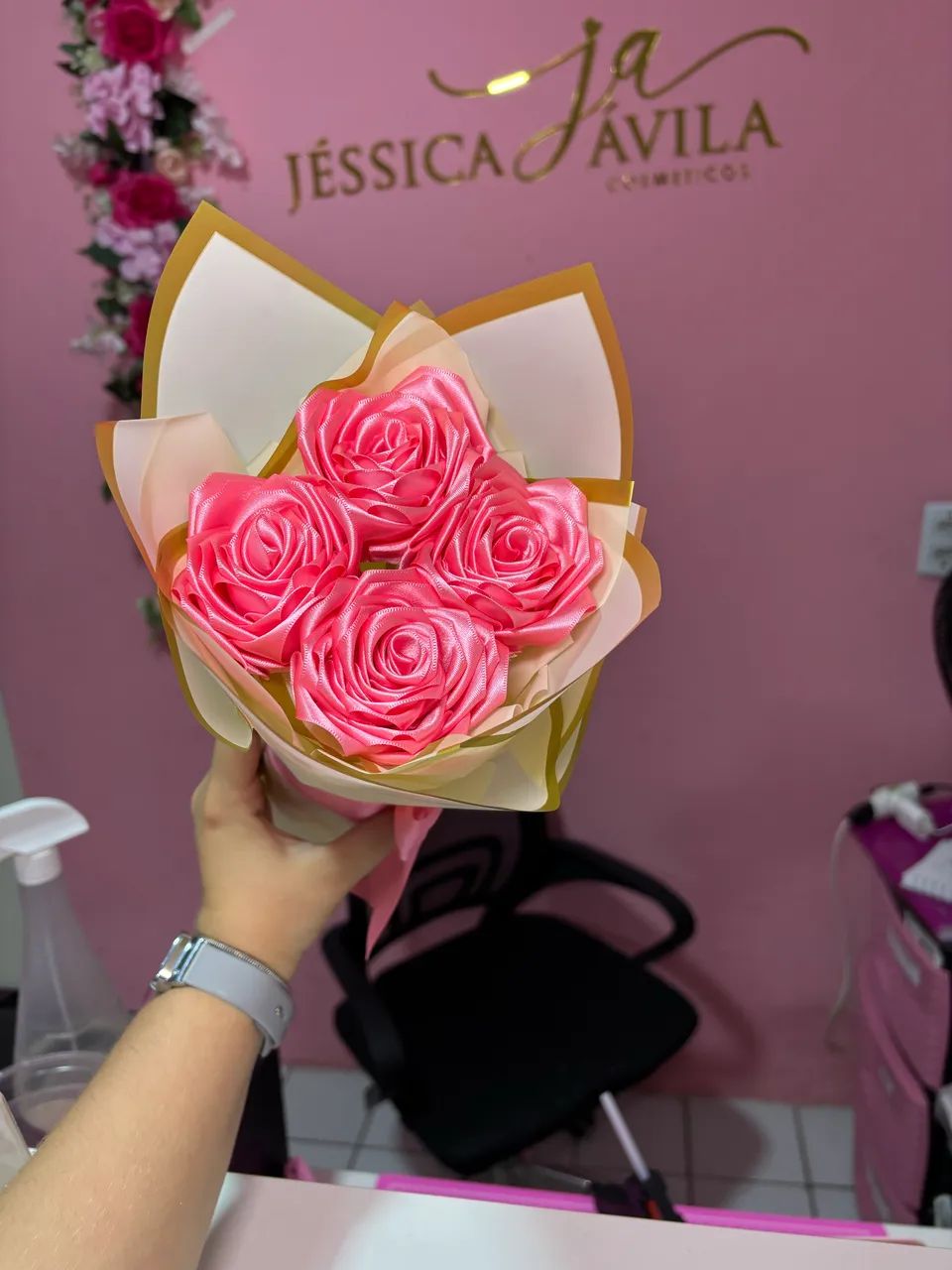 Buquê de Rosas Eterna - Cetim - Foto 2