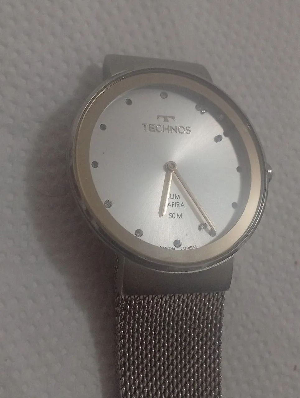 Relógio Technos feminino Slim Prata