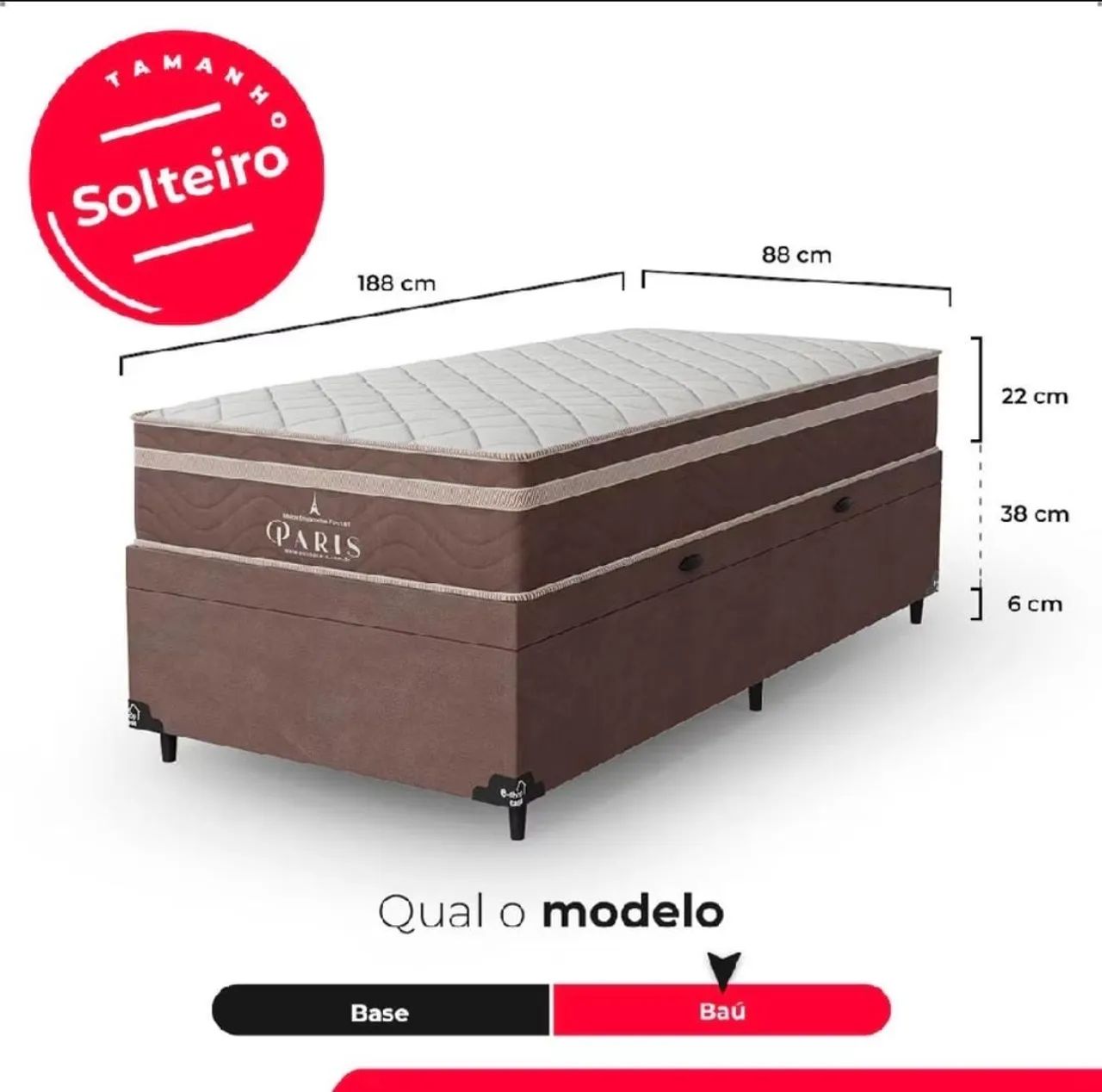 Cama solteiro box baú  - Foto 2