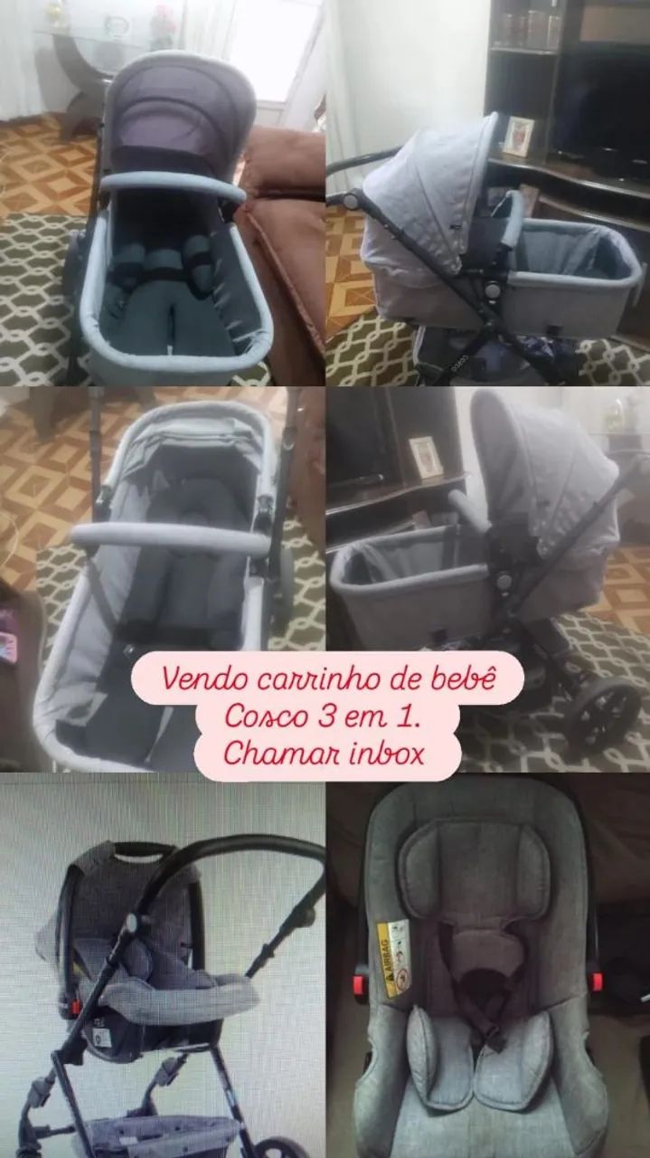Carrinho de bebê cosco 3 em 1 - Foto 4