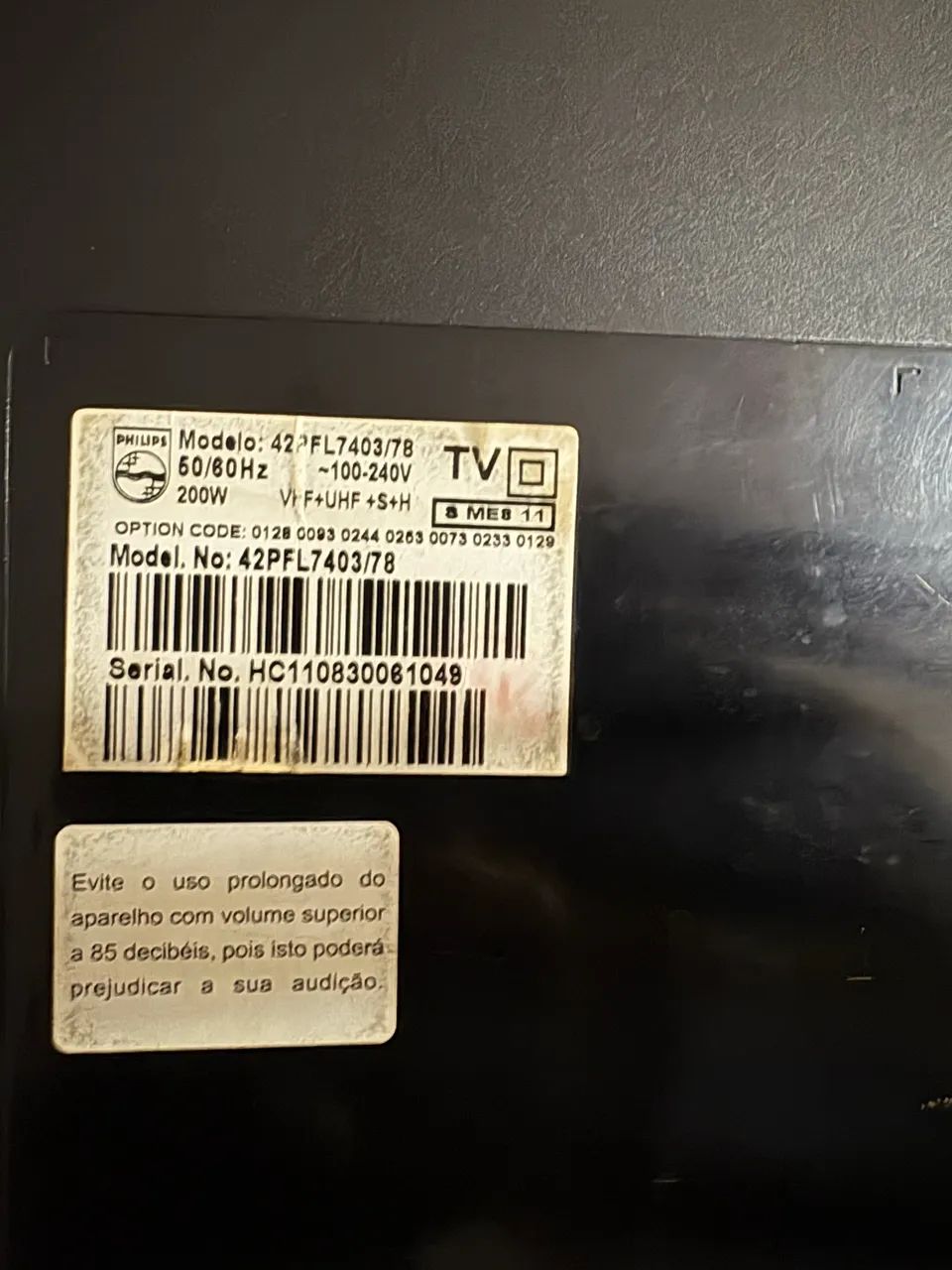 TV PARA RETIRADA DE PEÇAS