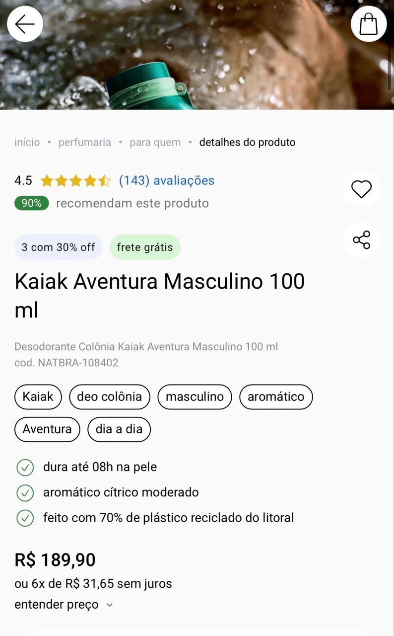 Perfume Kaiak Aventura - Masculino - Foto 4