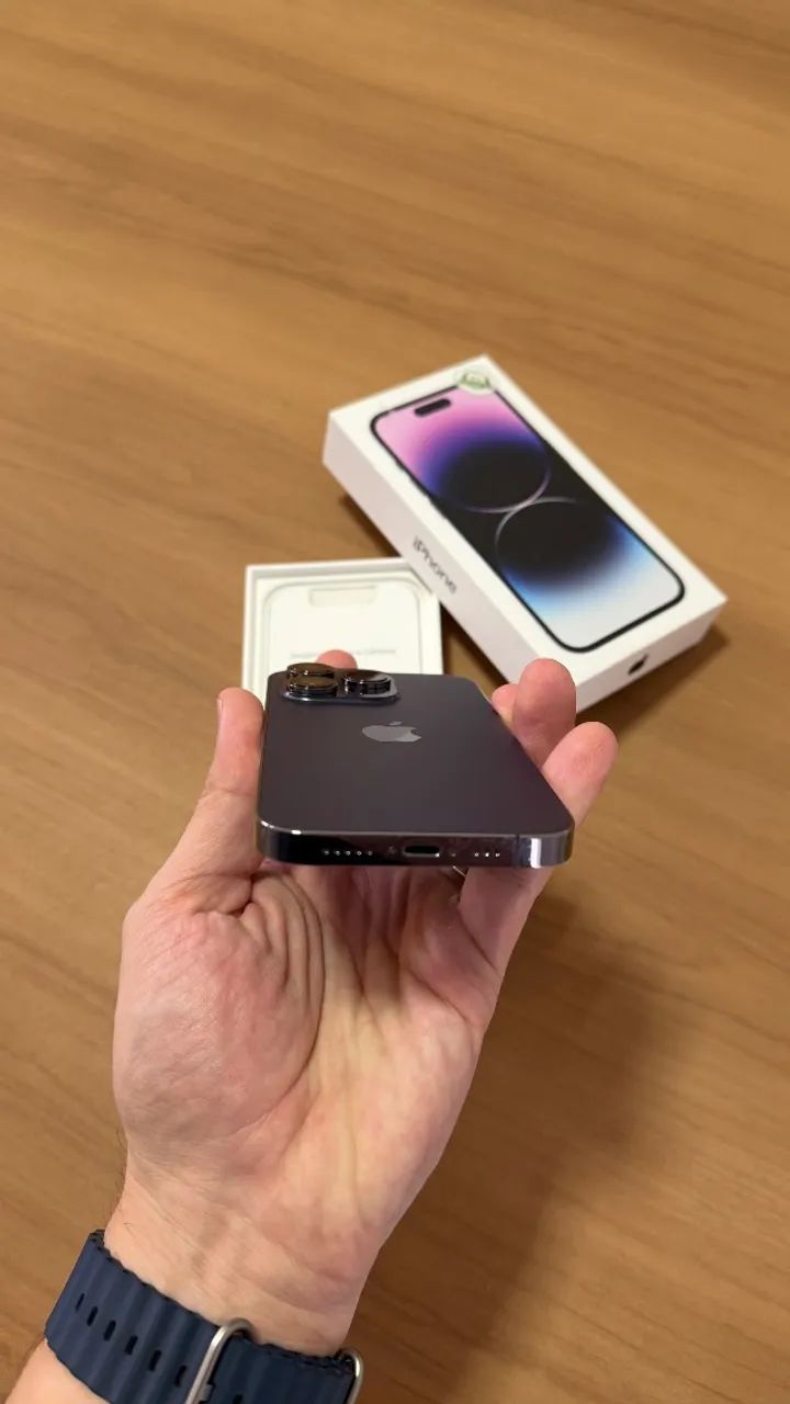 iPhone 14 Pro 256GB Deep Purple, Seminovo muito bem conservado