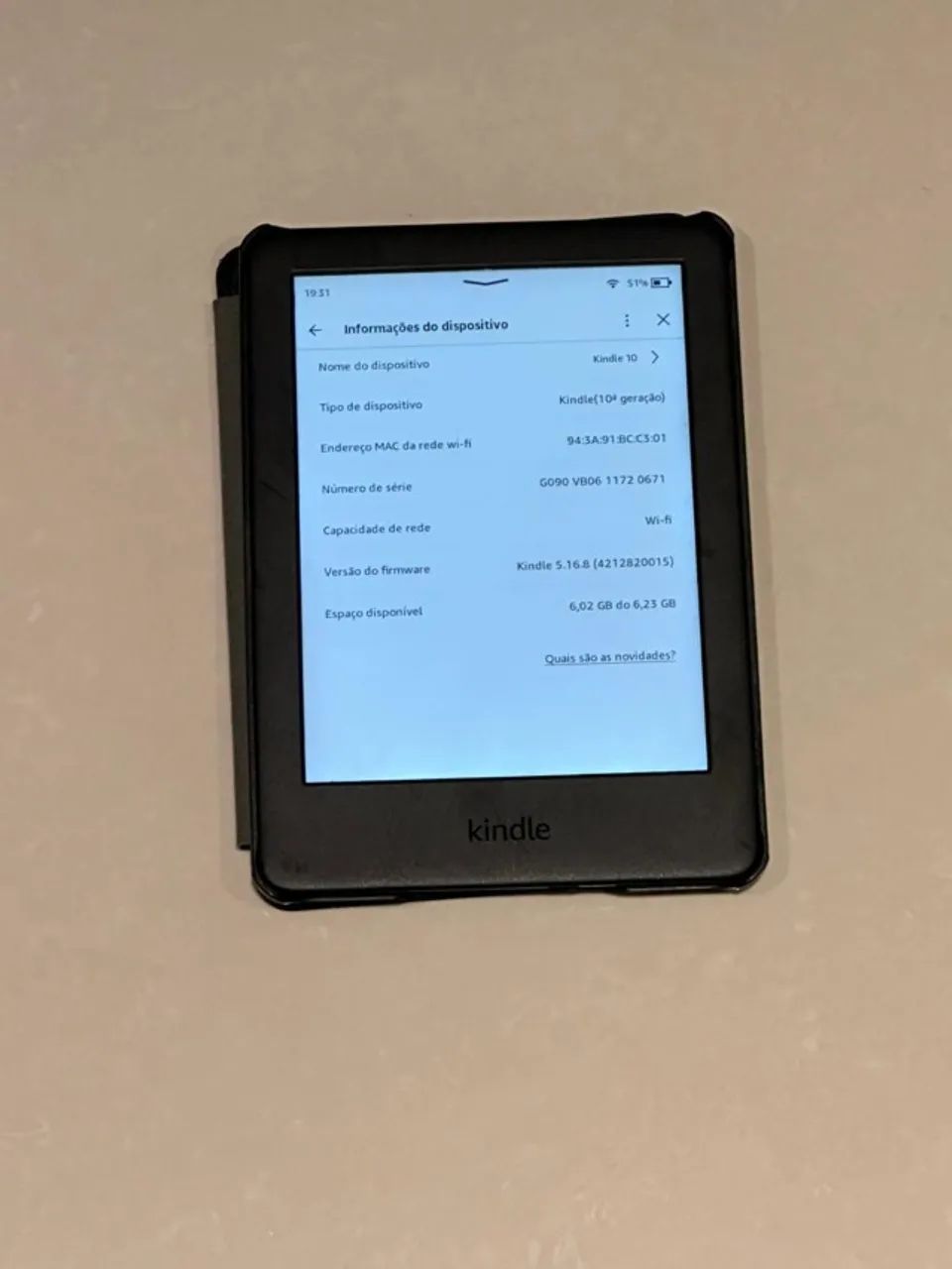 Kindle 10° geração com capinha de alta qualidade em perfeito estado