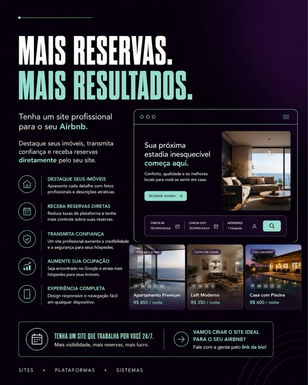 Tem Airbnb? Tenha seu próprio site profissional 