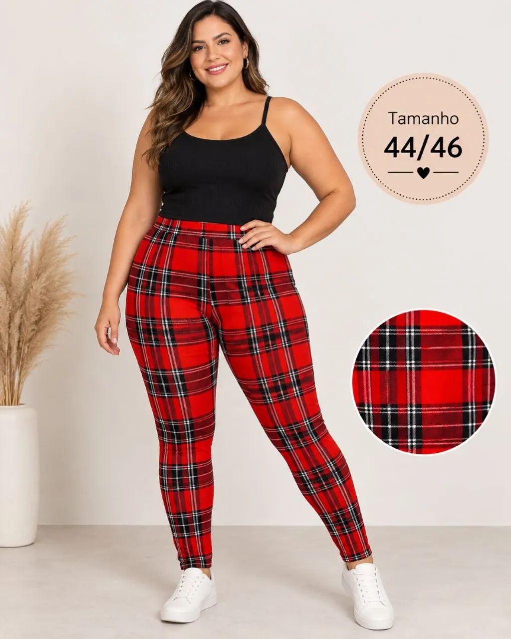 Calça xadrez 44/46 super confortável Nova 