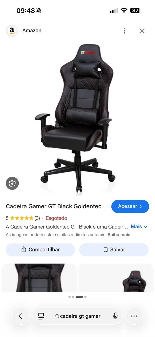 Cadeira GT Gamer Black