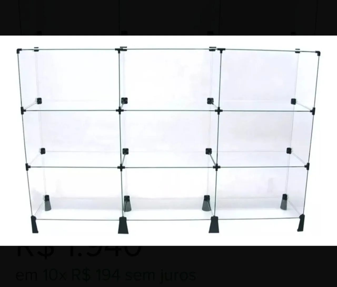 Vitrina balcão de vidro