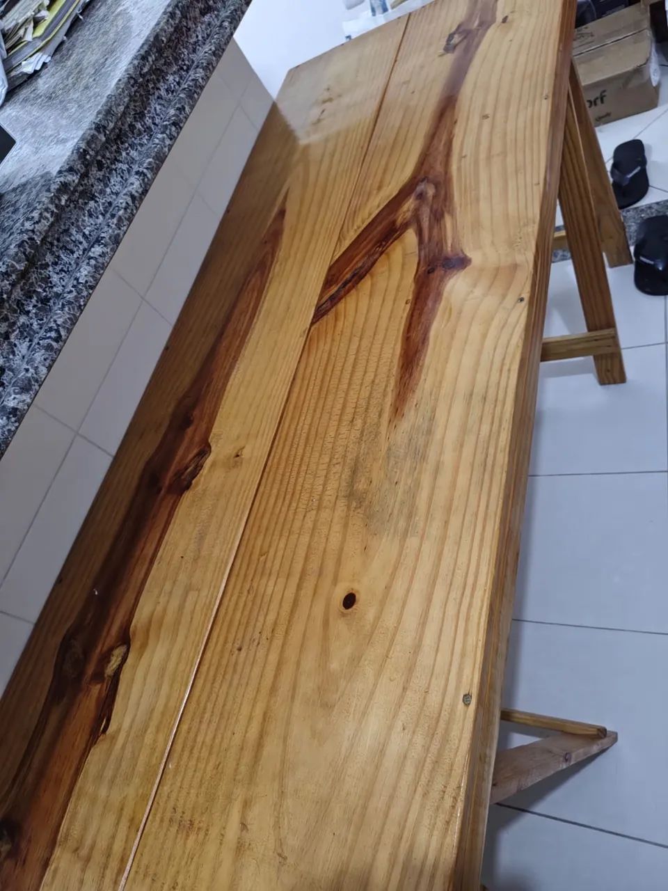 Mesa madeira pinus envernizada - Foto 3