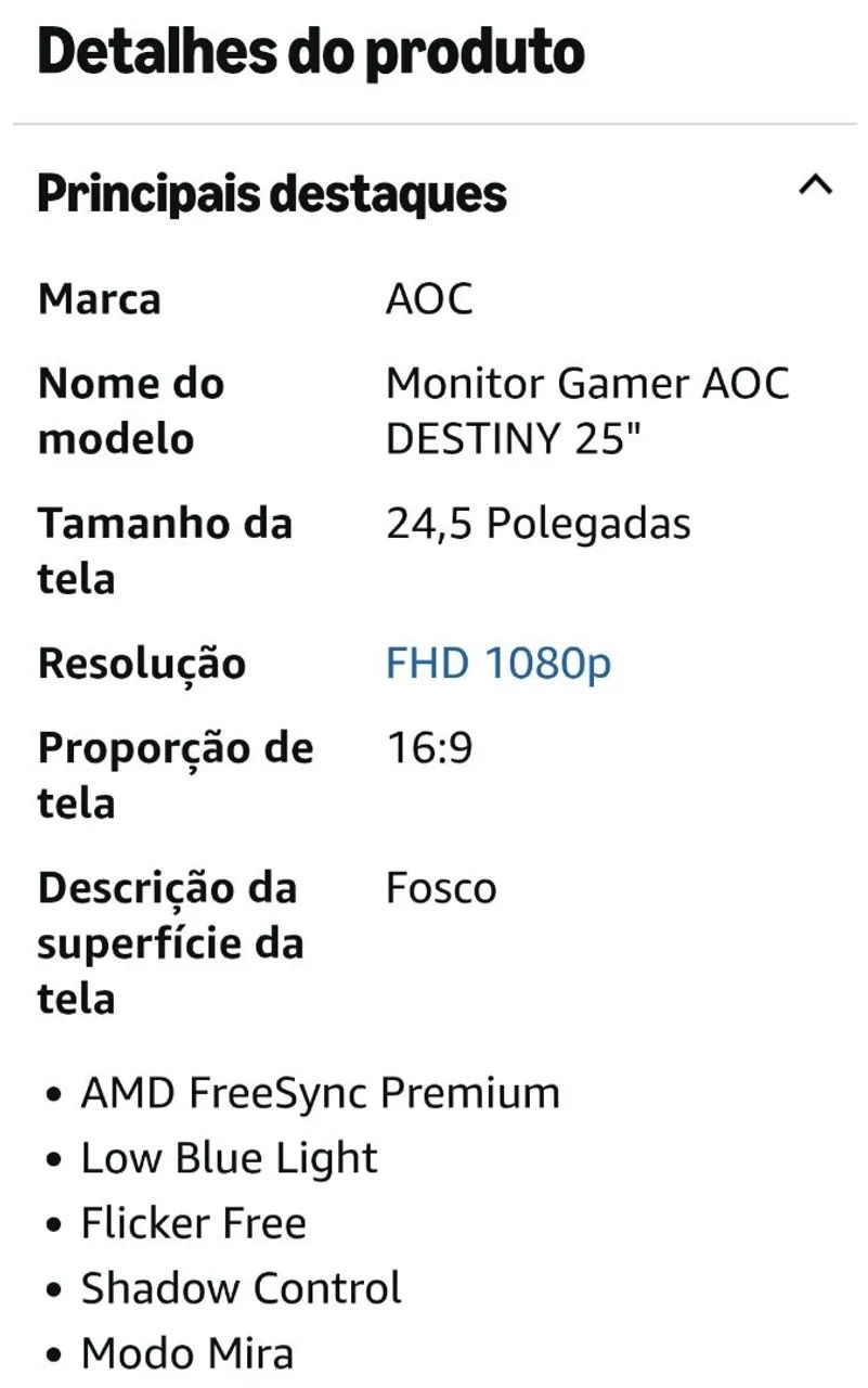 Monitor Gamer AOC Destiny 25" - Foto 4