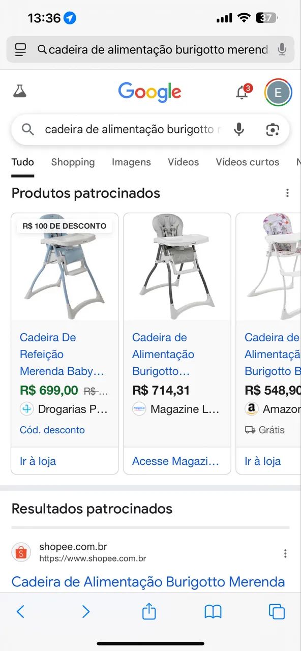Cadeira de alimentação