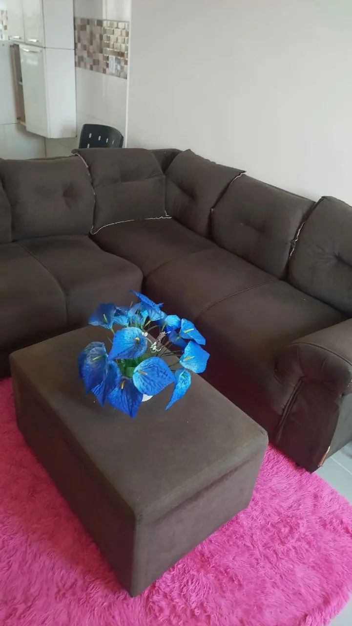 Vendo sofá de canto marrom 