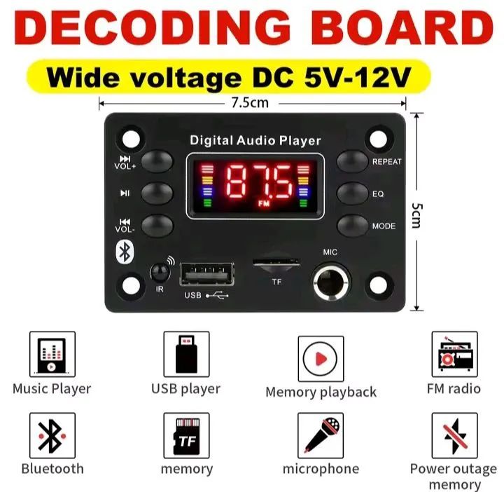 Placa decodificadora mp3 + bateria brinde 