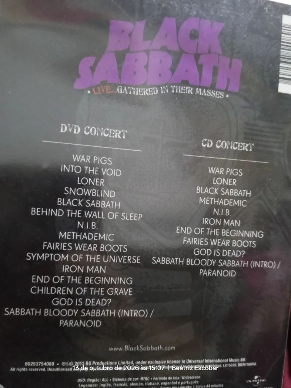 Kit Black Sabbath original - Foto 5