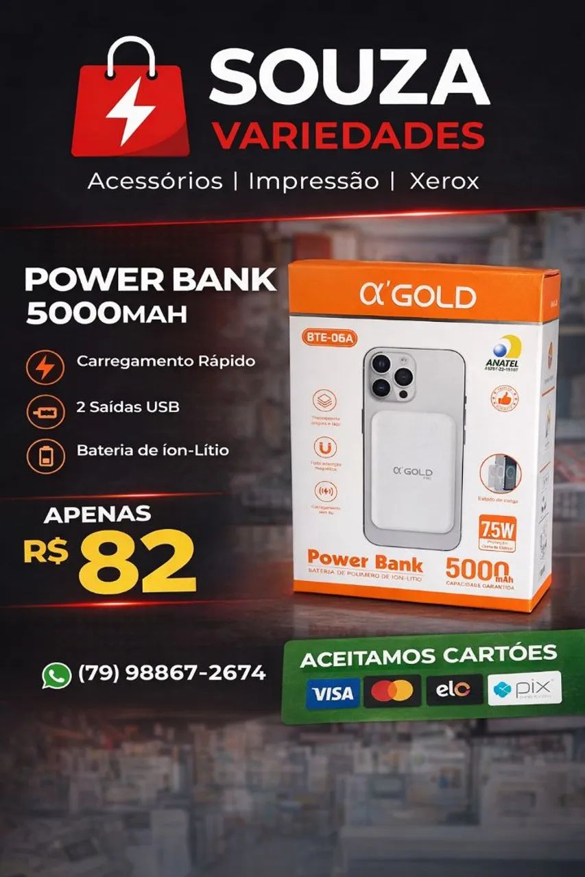 Power Bank por Indução 