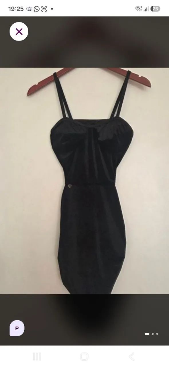 Vestido Custo Veludo Preto - Foto 2