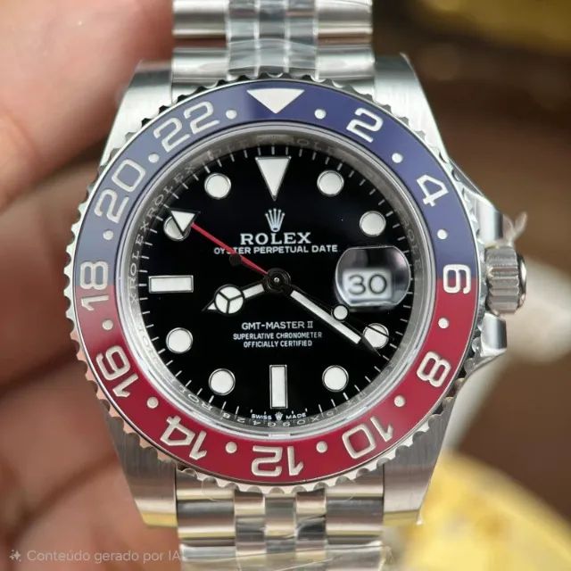 Relogio Rolex GMT Pepsi Super Clone Clean Factory RECEBEU VOCE