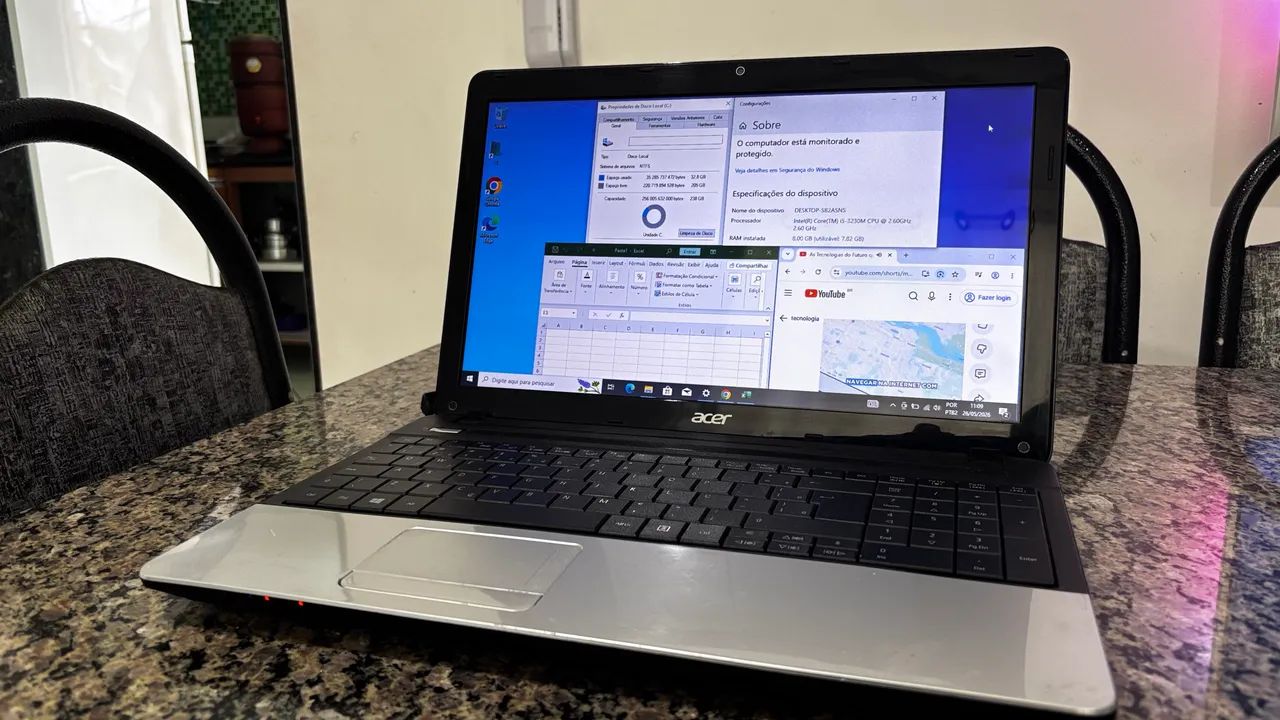 Notebook Acer 1.8 ghz ghz c ssd 256 gb c 8gb ram ( lind note )