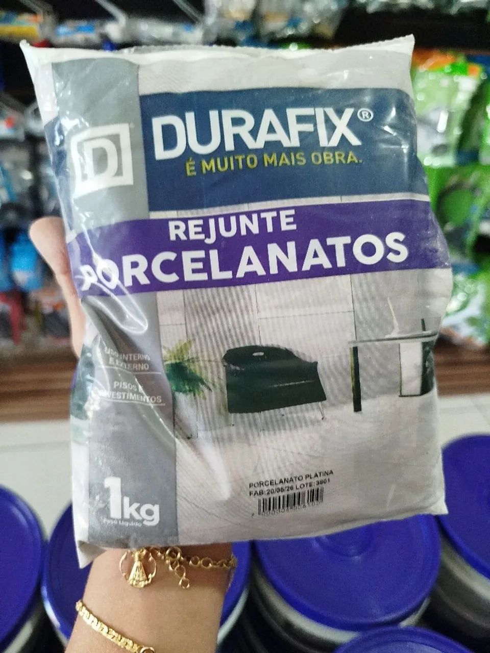 Rejunte platina DURAFIX porcelanatos 1kg - Foto 5