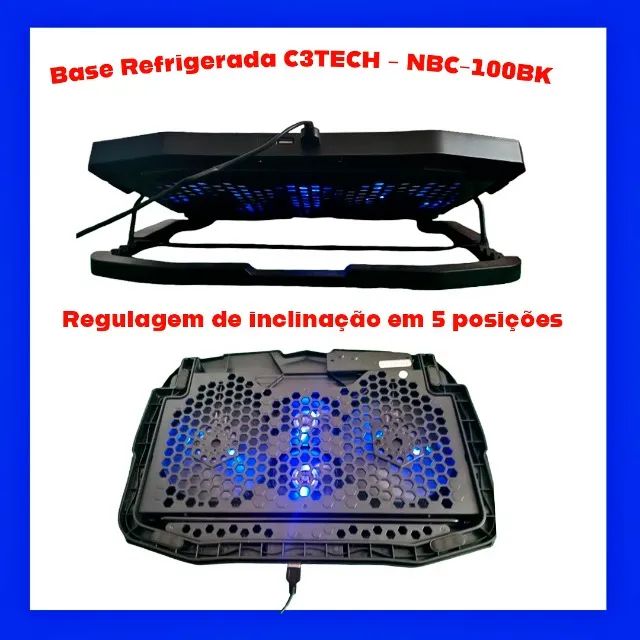 Base refrigerada p/notebook C3TECH - NBC-100BK - Foto 2