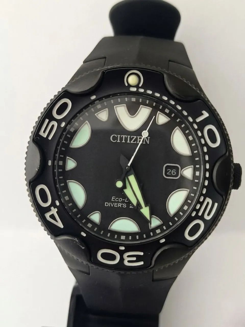 Relógio Citizen Orca Black original semi-novo eco-drive tudo ok
