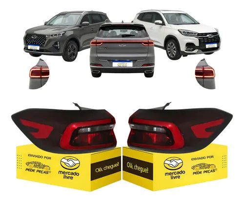 Par Lanterna Sinaleira Chery Tiggo 7 8 2023 2024 2025 2026 Ambos Lados Vermelho