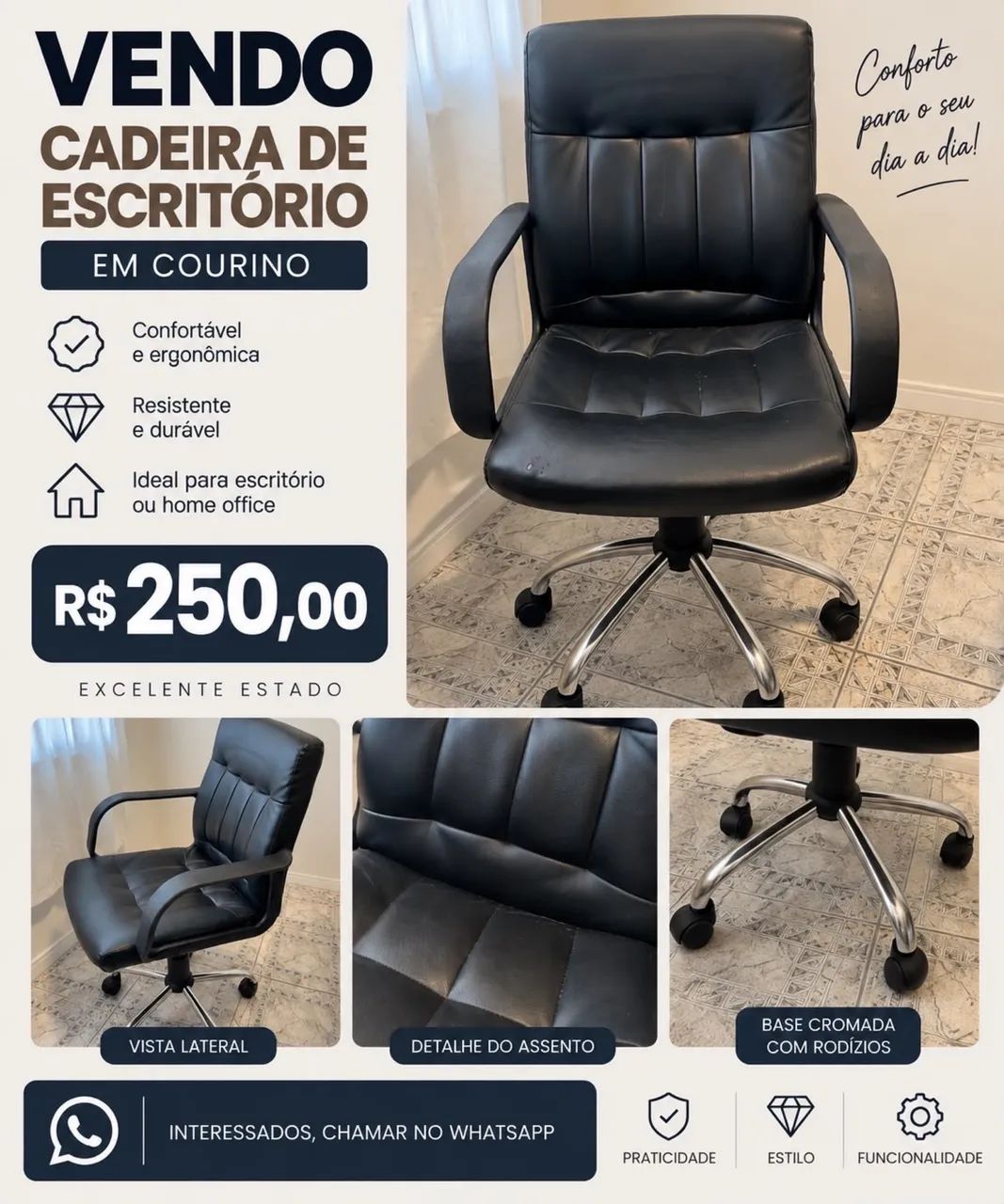 Cadeira de escritório com roda