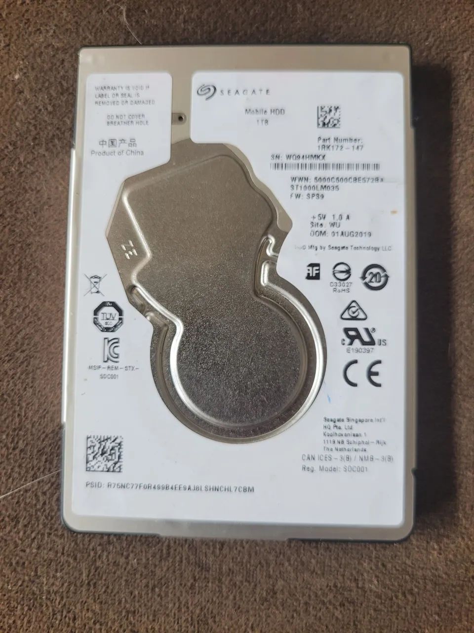HD de 1tb novo