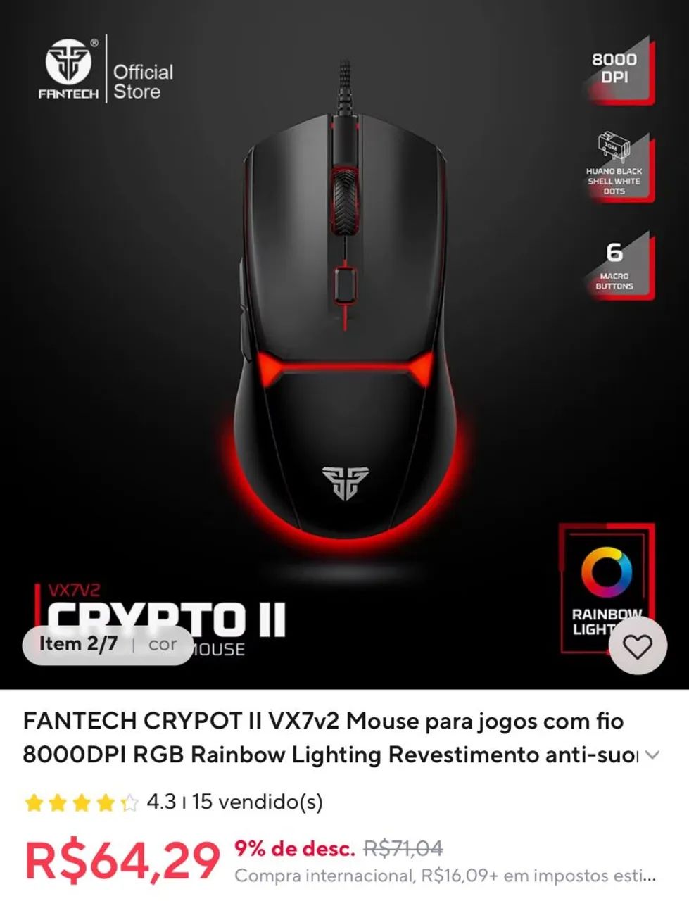 Mouse Fantech + Teclado Mecânico  - Foto 2
