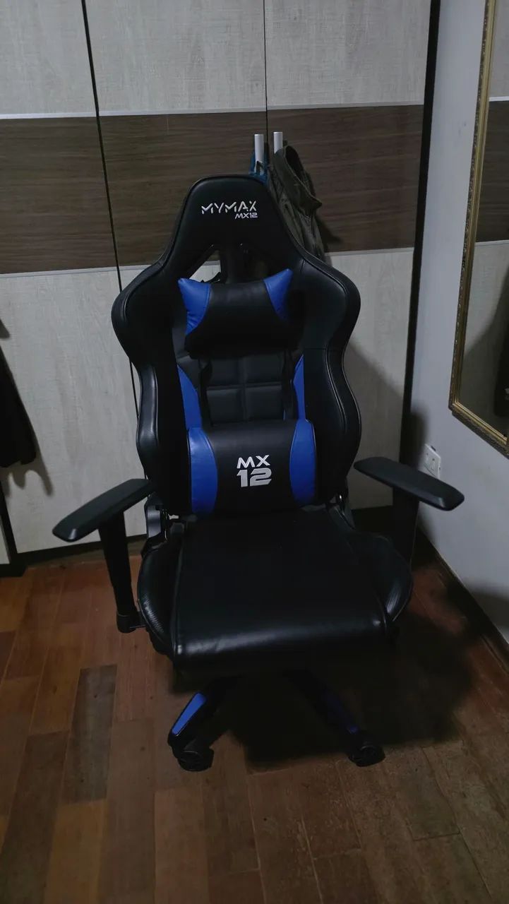 Cadeira Mymax MX12 azul e preta 