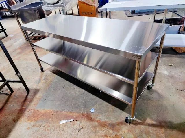 Bancada Inox 2,80m Estrutura Profissional Reforçada