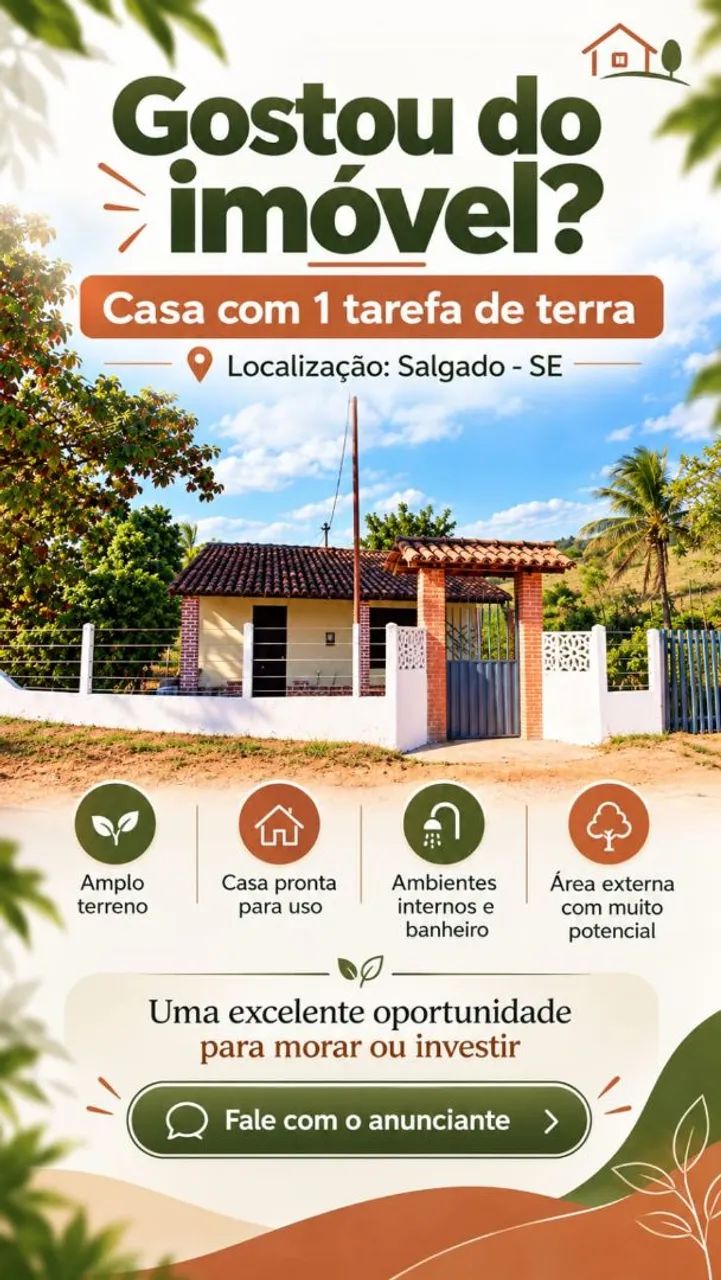Casa com uma tarefa de terra !