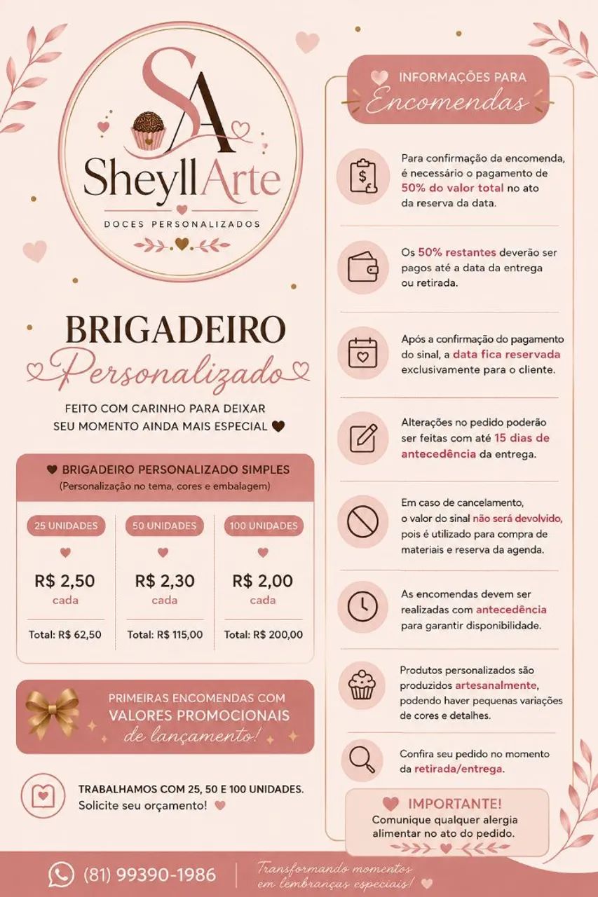 Doces personalizados e Tradicionais 