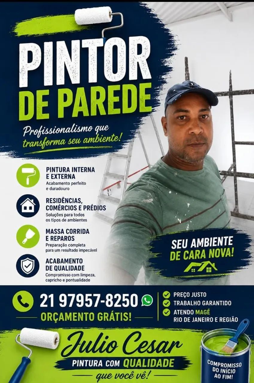 Trabalho profissional de pintura de parede