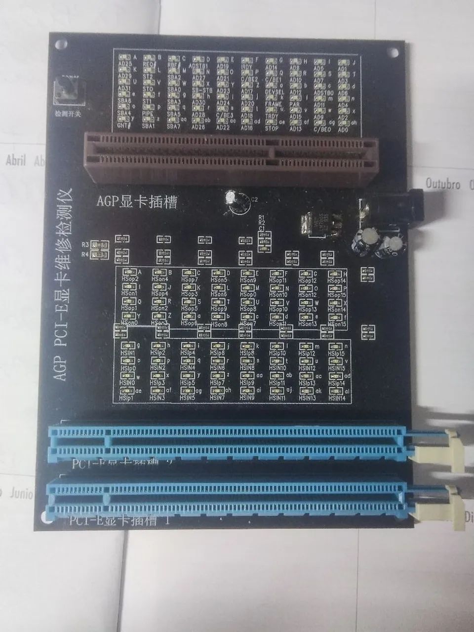 Placa Teste Diagnostico PCIexpress AGP
