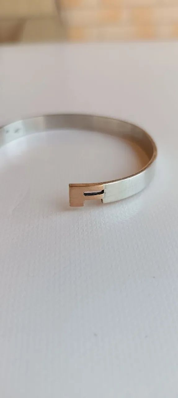 BRACELETE DE PRATA 925 COM OURO 18K  - Foto 2