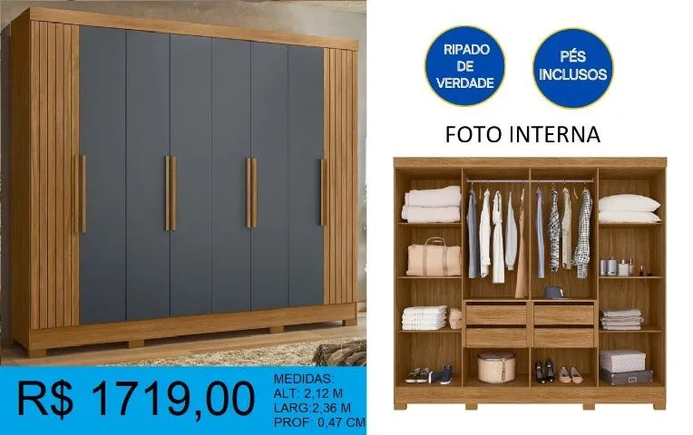 GUARDA ROUPA PRONTA ENTREGA EM ATÉ 10X SEM JUROS 