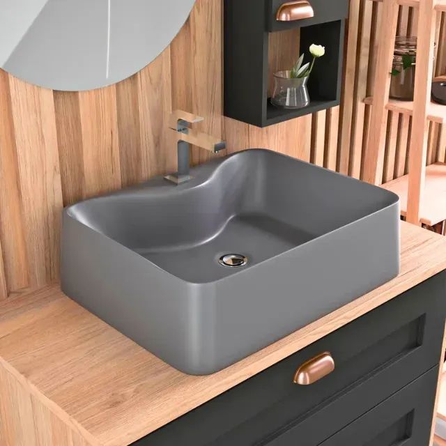 Cuba de Apoio para Banheiro Cinza Grafite - Foto 4