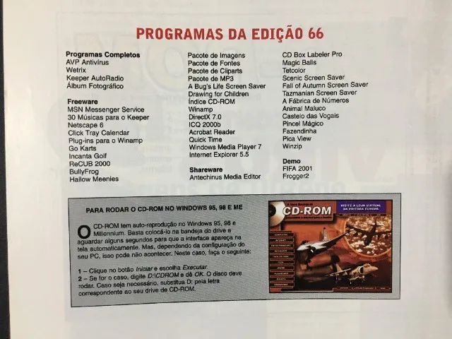 Revista do CD-ROM Ano 6 Nº 66 Jan/2001 + CD-ROM 45 Programas PC