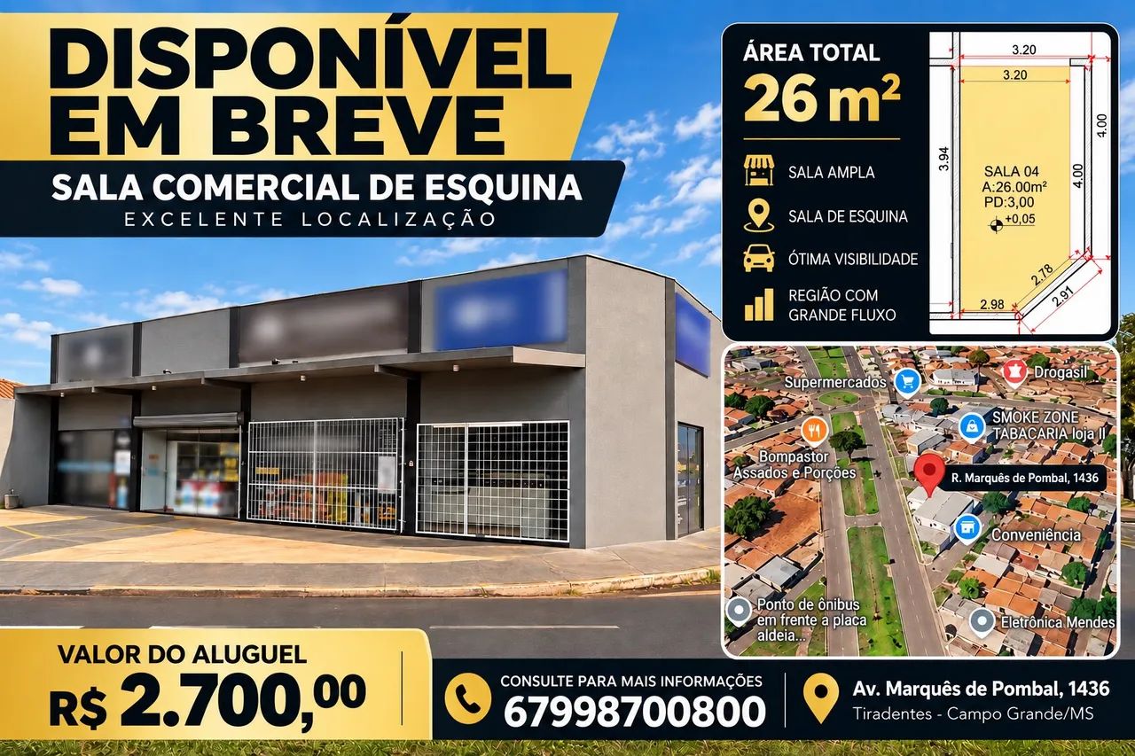 Sala comercial bairro Tiradentes 