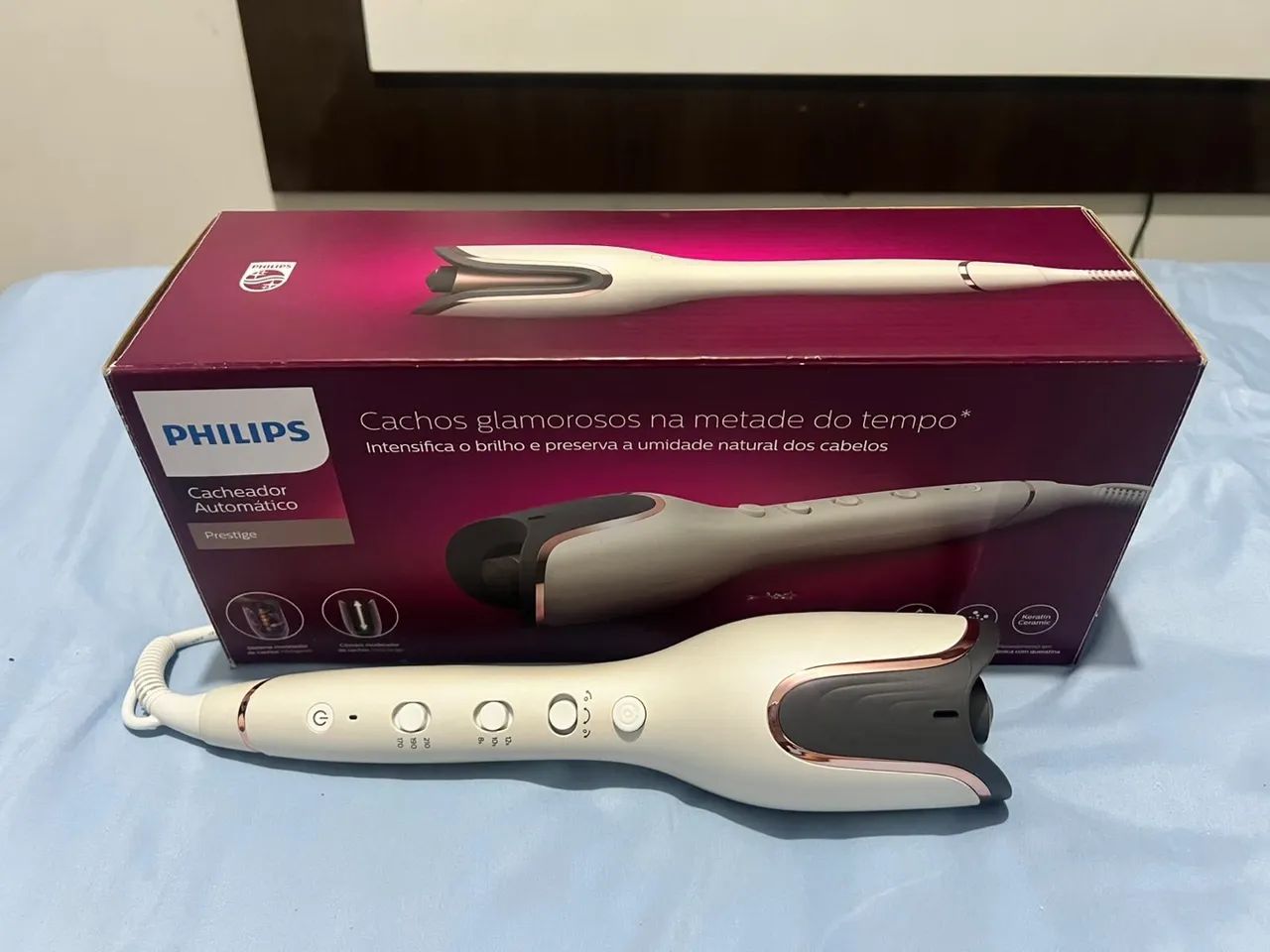 Escova modeladora de cachos automática 