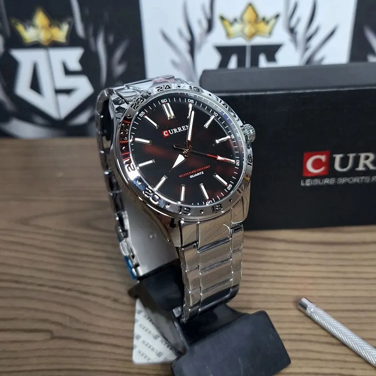 Relógio masculino curren aço inox 